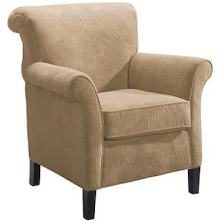 Transitional Chair With Tapered Block Feet